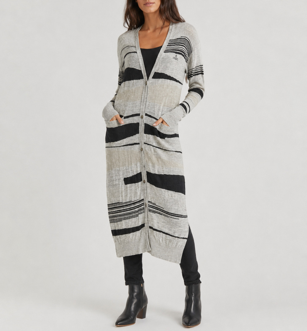 Vivienne Westwood Anglomania Distressed Knit Cardigan Duster Sweater Dress